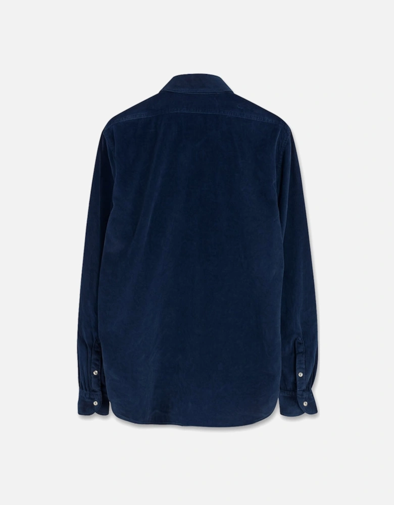 Men's Navy Brushed Cotton Shirt