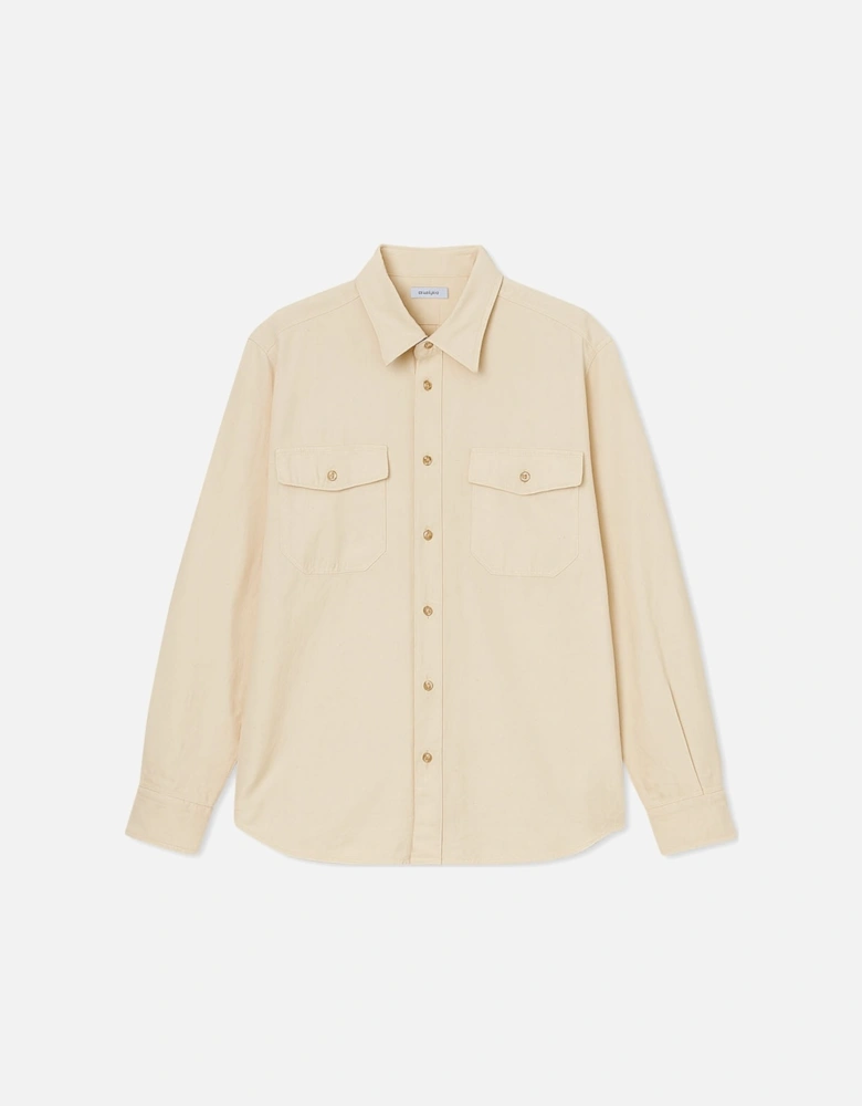 Men's Soft Beige Cotton Shirt