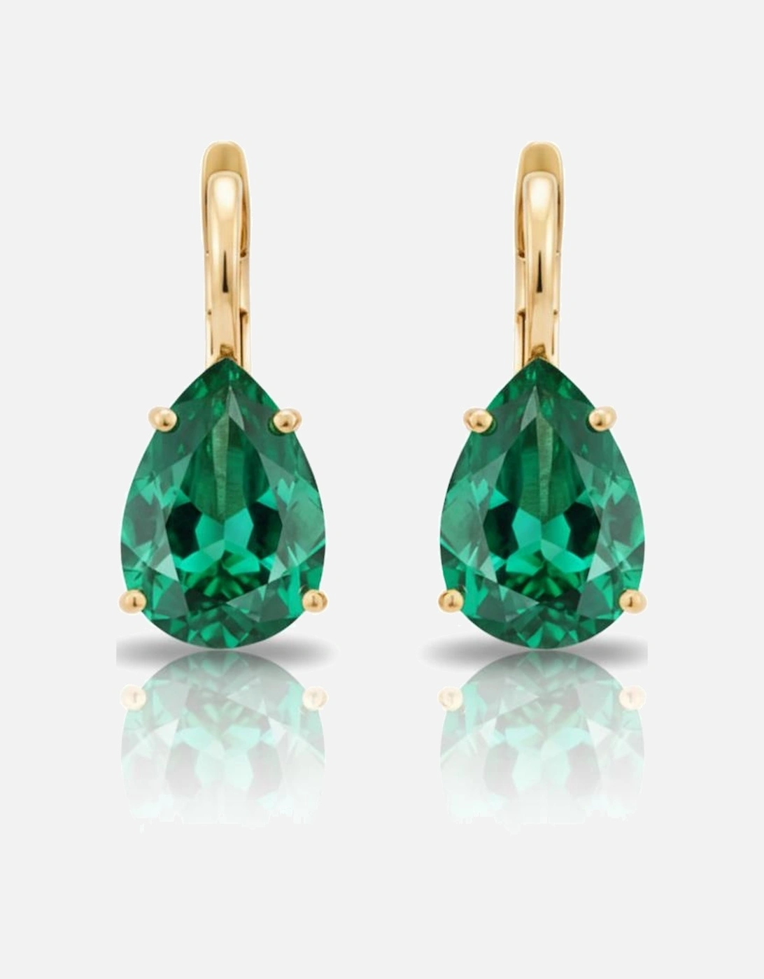 Labante London Eclisse Pear Emerald Earrings - Gold