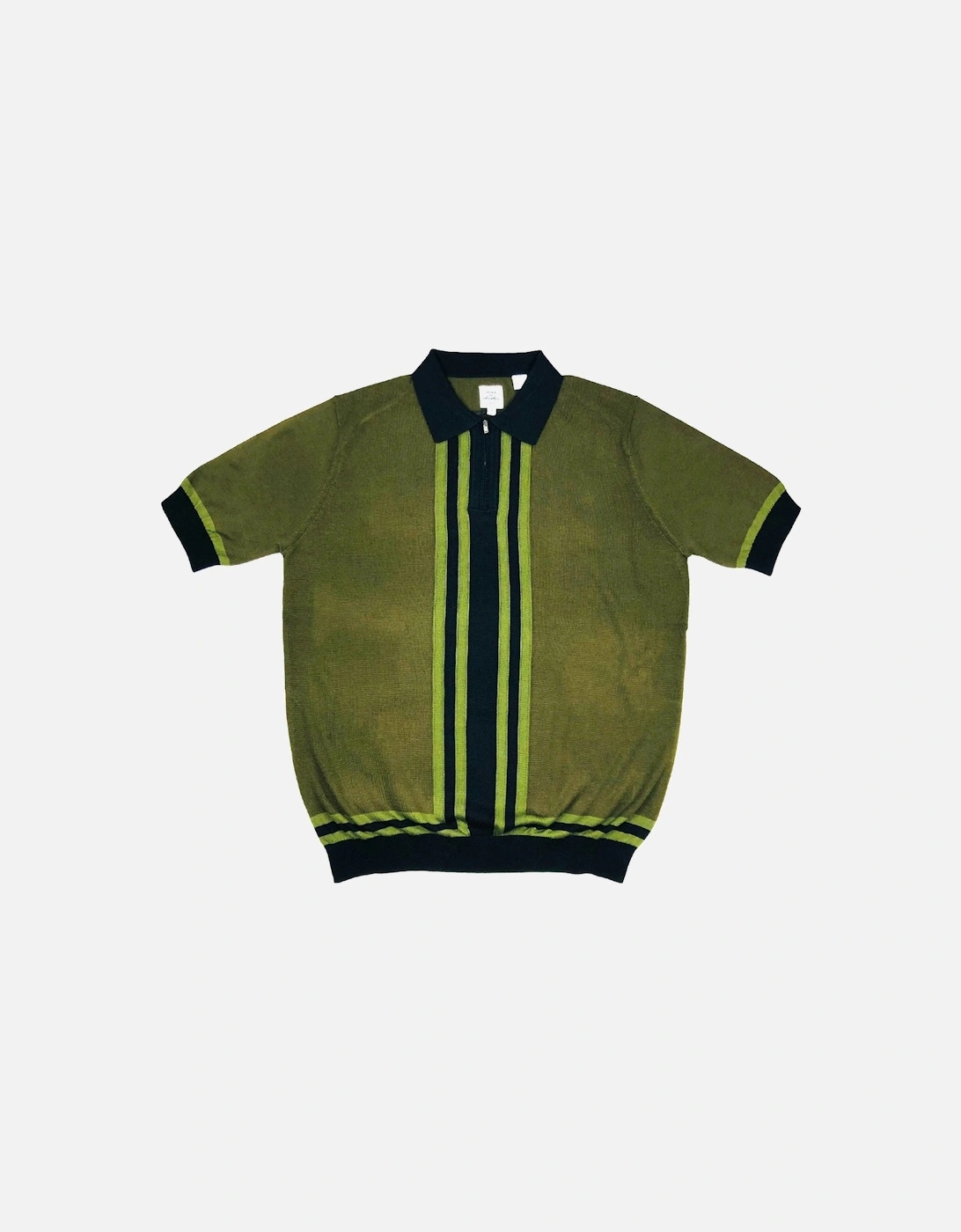 Max N Chester Black/Deep Moss Zip Knitted Polo Shirt, 3 of 2