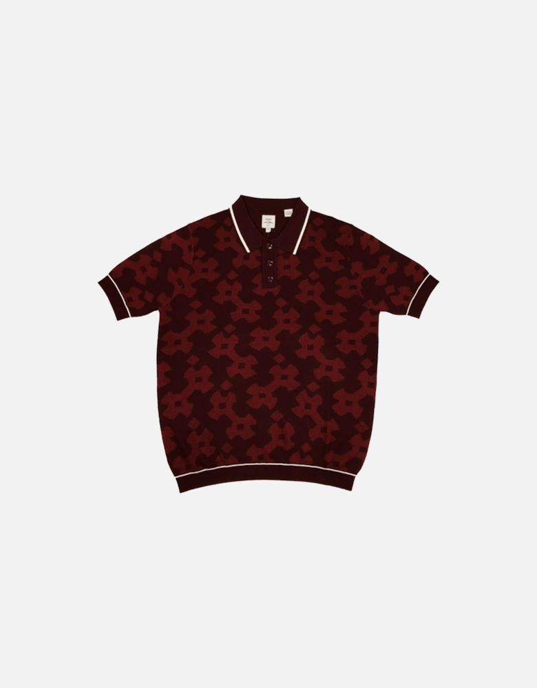 Max N Chester Wine Tasting/Burgundy Knitted S/S Polo Shirt