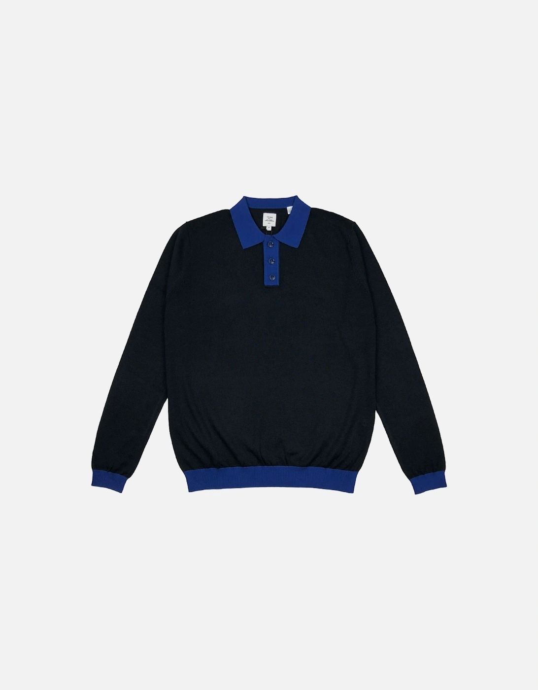 Max N Chester Navy/Mazarine Blue Knitted L/S Polo Shirt, 3 of 2