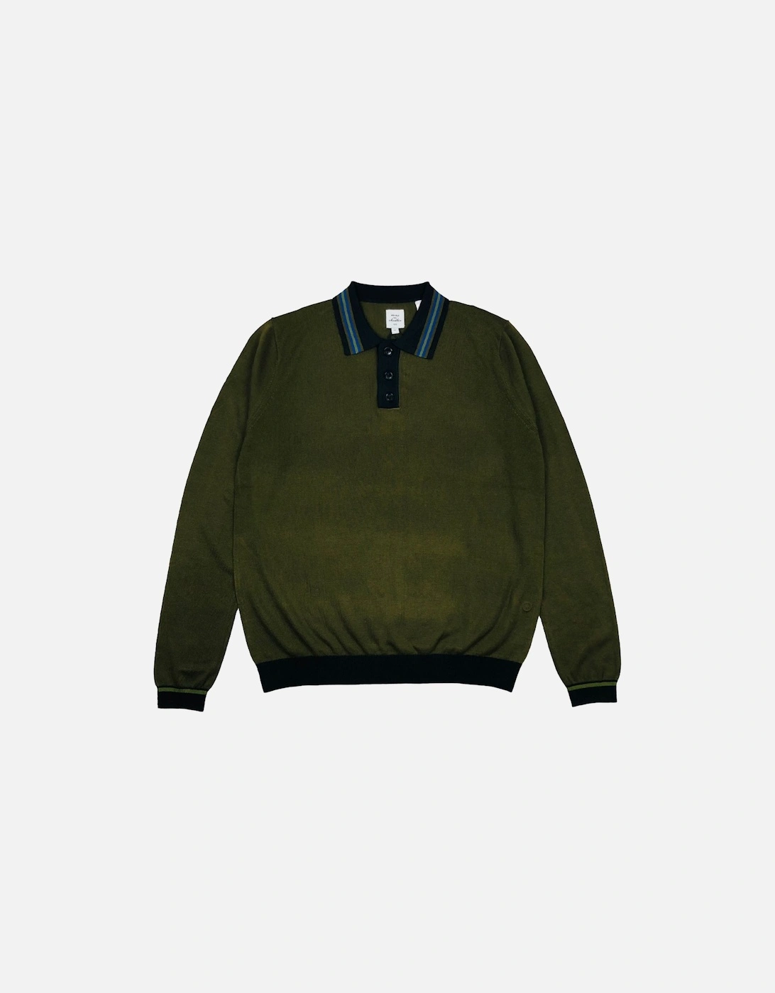Max N Chester Deep Moss Knitted L/S Polo Shirt, 3 of 2