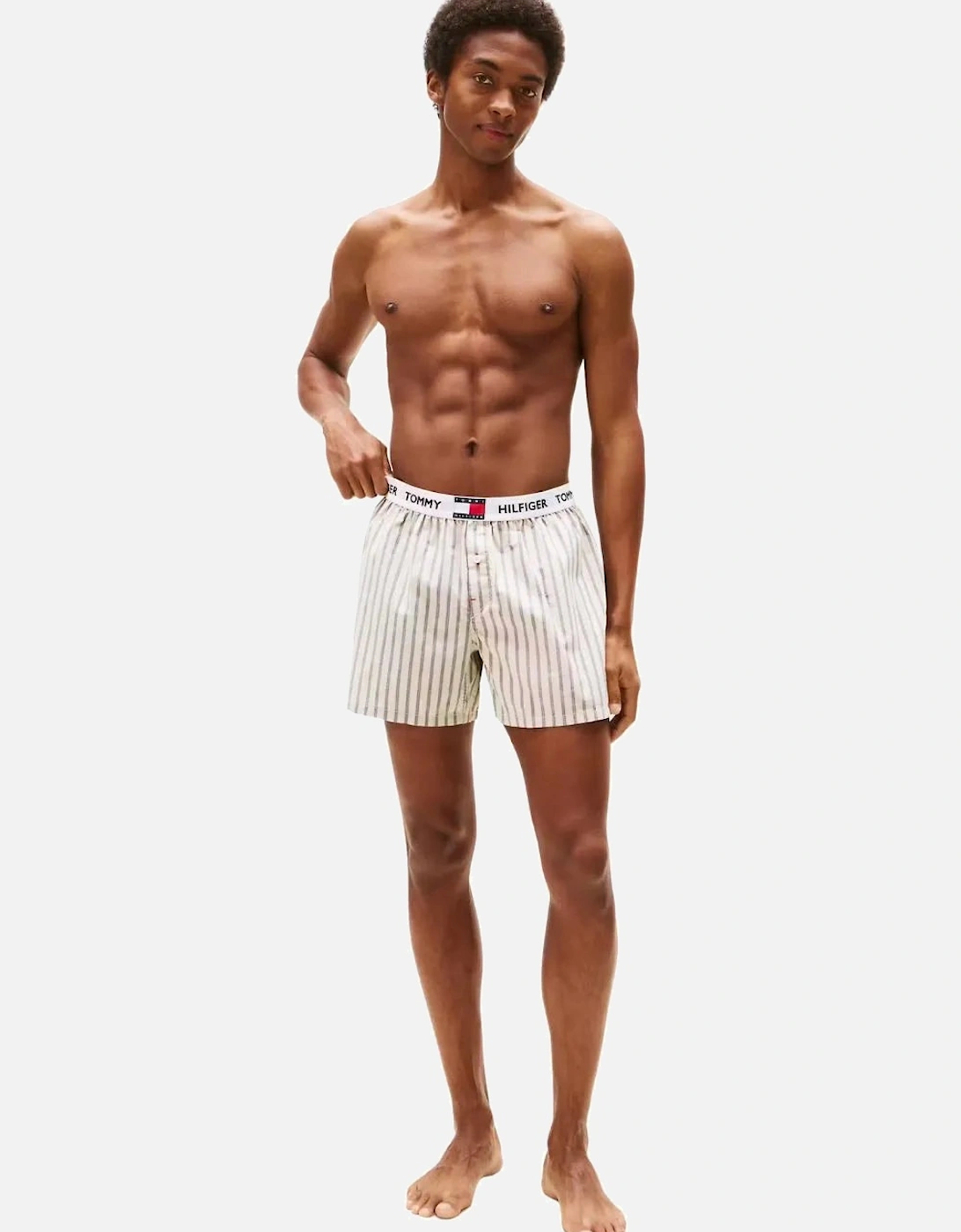 TH Heritage Stripe Woven Boxer Shorts, Stone/blue