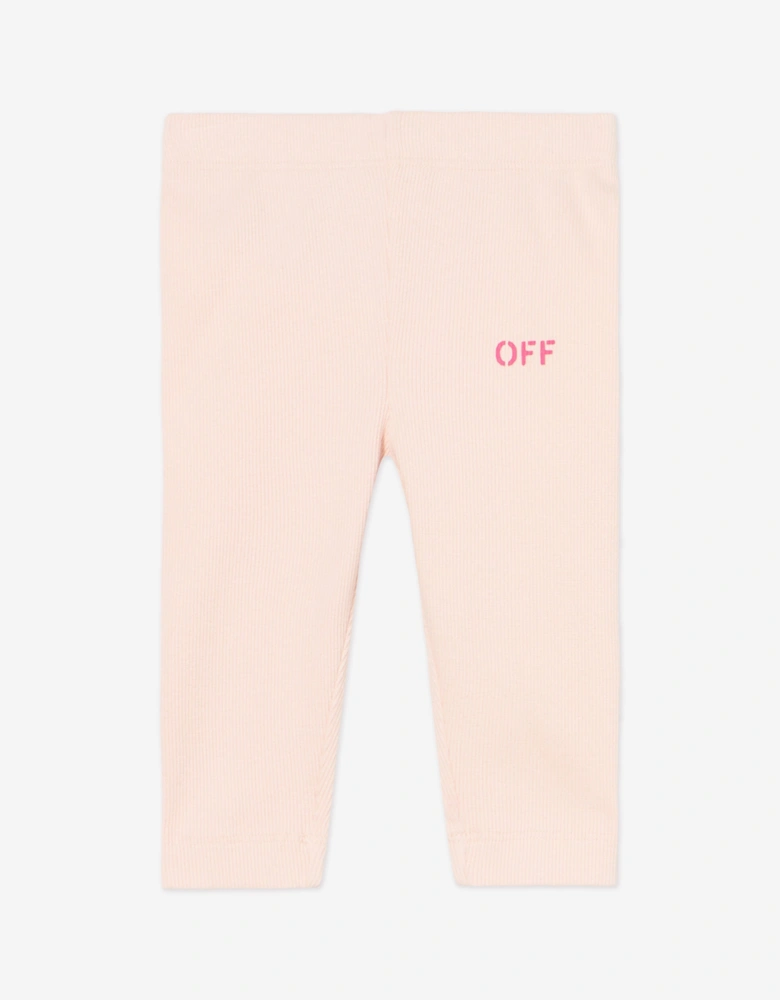 Baby Girls Off Stamp Leggings in Pink