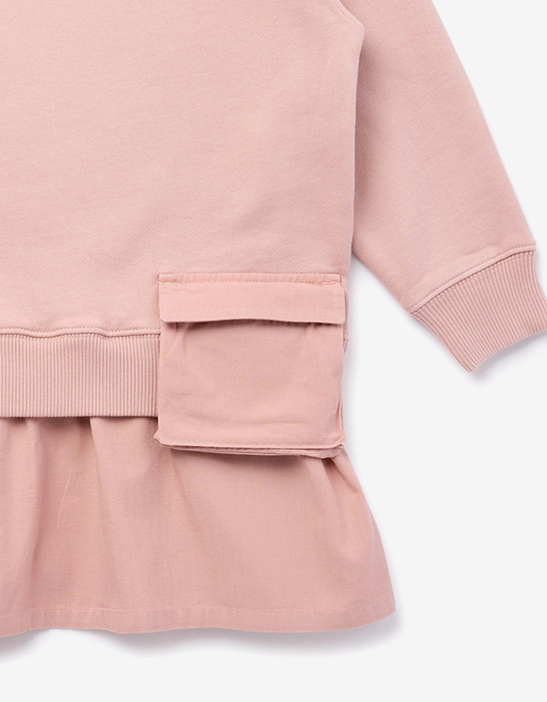 Girls Arrow Studs Cargo Dress in Pink