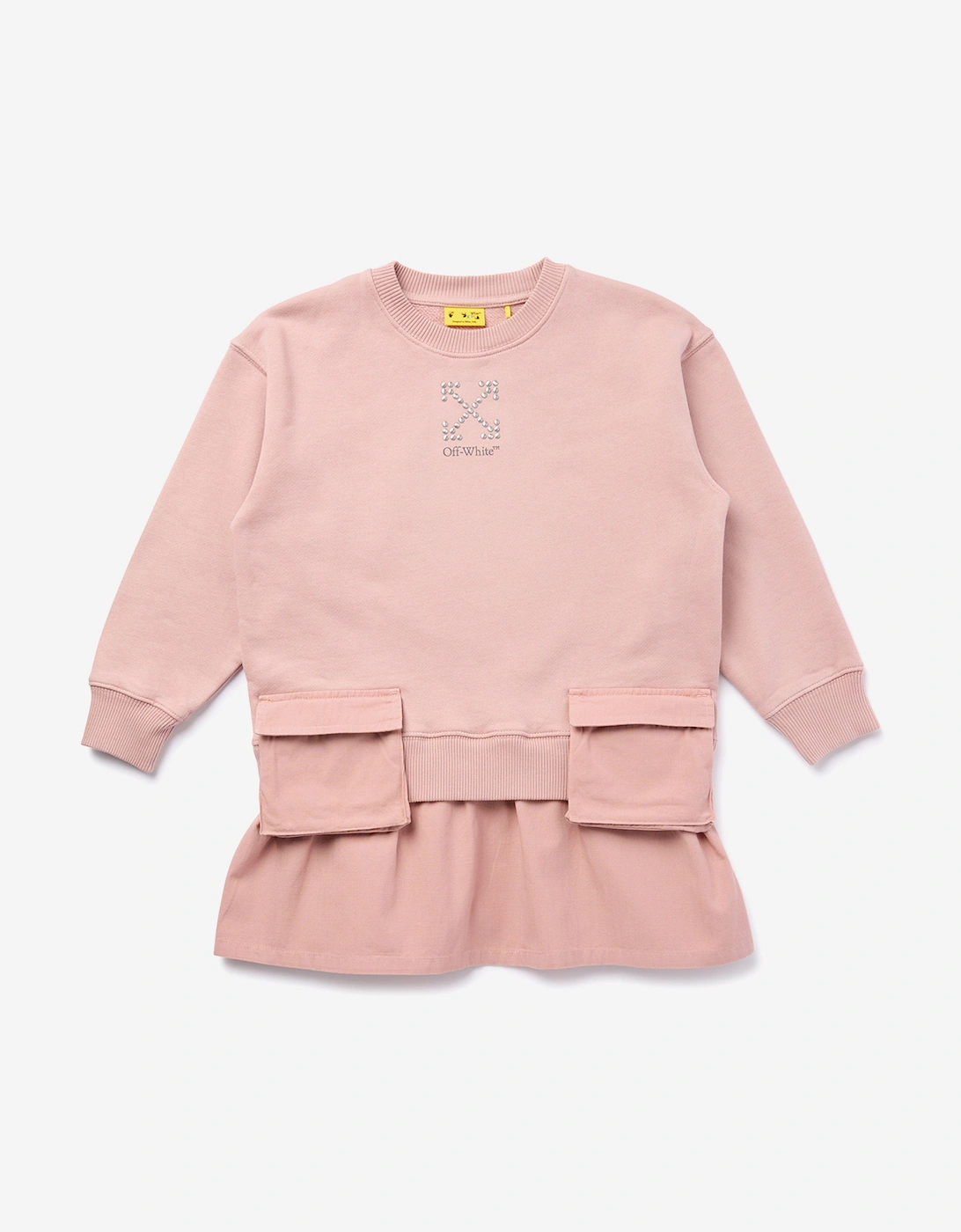 Girls Arrow Studs Cargo Dress in Pink, 5 of 4