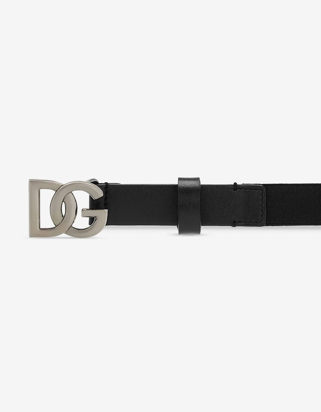 Boys Elasticated Logo Belt in Black