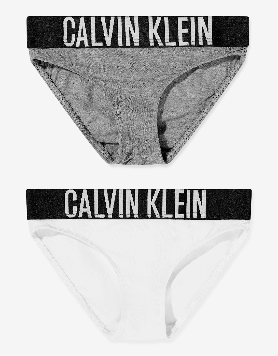 Calvin Klein Girls Grey 'S 2 Pack Bikini Knickers Set In - Size: 12 Years/13 Years/14 Years Kids