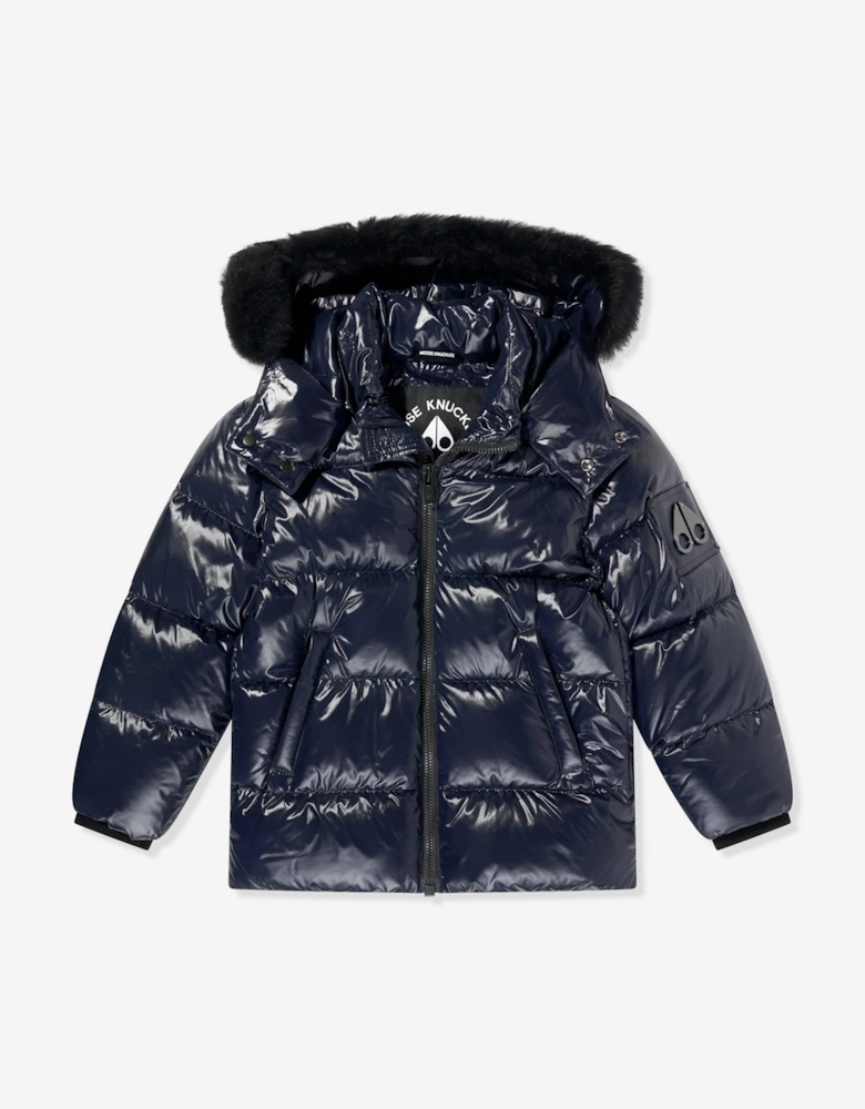 Kids Kings Down Padded Puffer Jacket in Navy