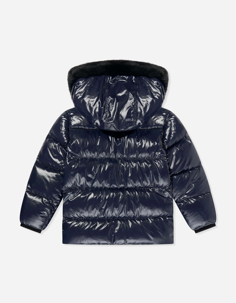 Kids Kings Down Padded Puffer Jacket in Navy