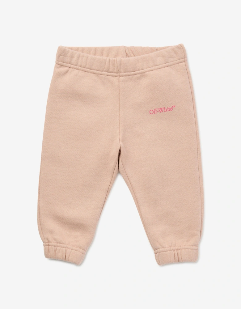 Baby Girls Bookish Diagonal Joggers in Pink