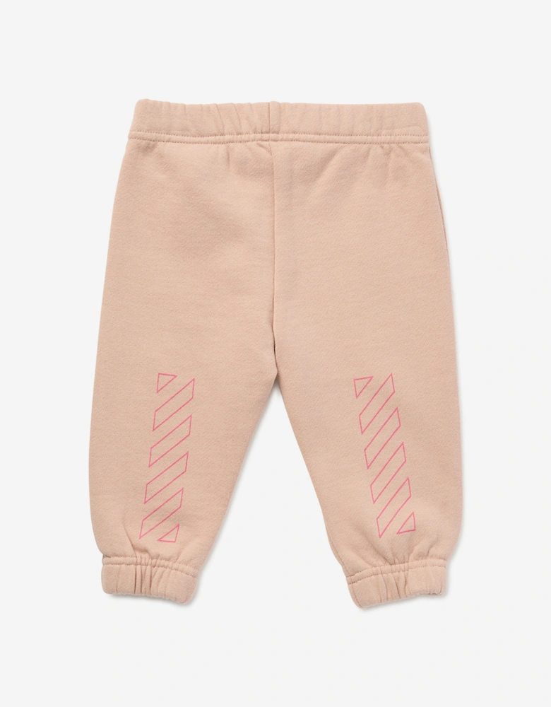 Baby Girls Bookish Diagonal Joggers in Pink