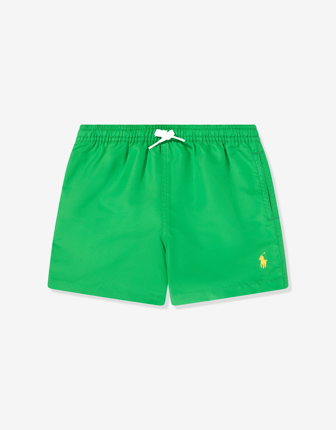 Boys Logo Swim Shorts in Green, 5 of 4