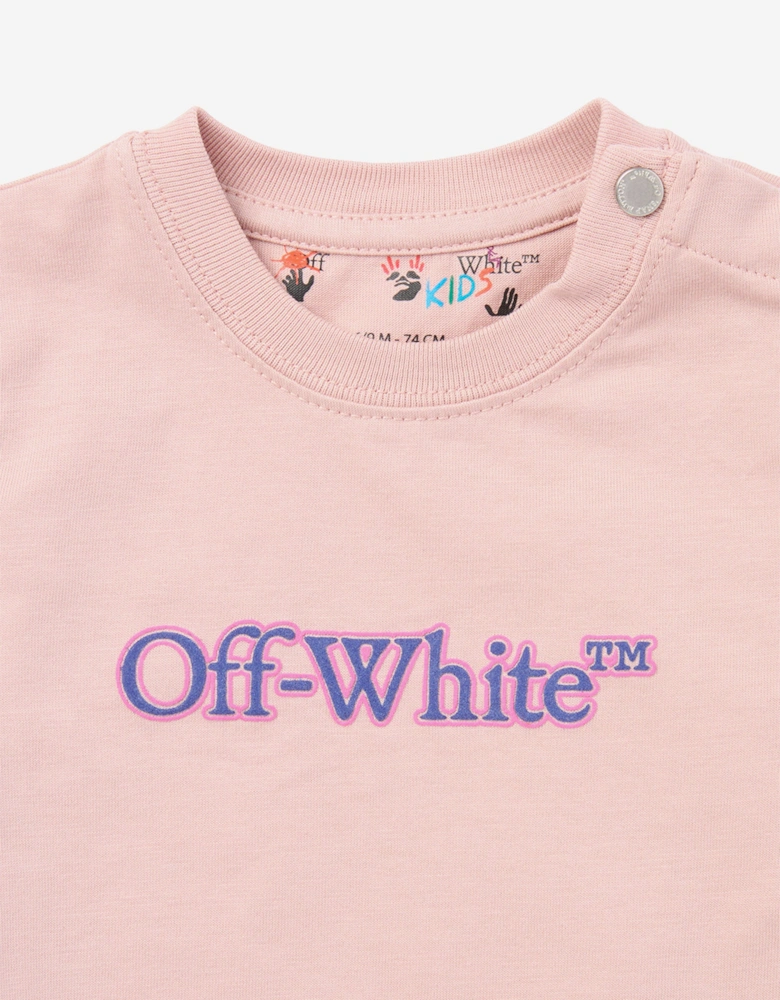 Baby Girls Big Bookish Puff T-Shirt in Pink