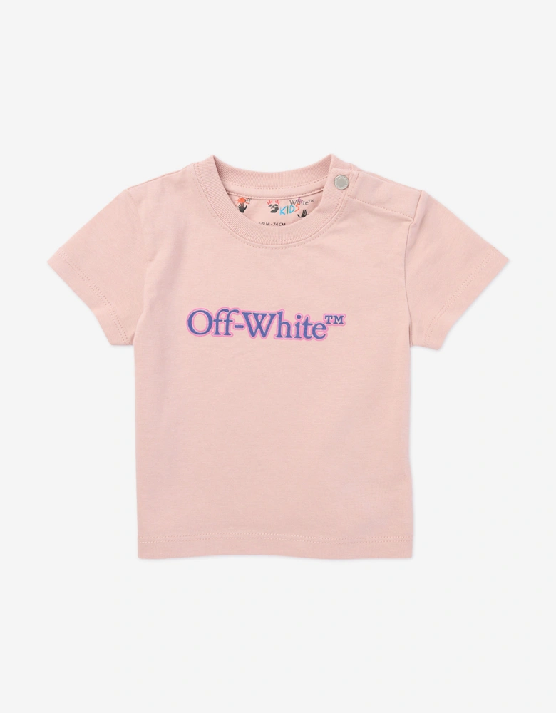 Baby Girls Big Bookish Puff T-Shirt in Pink