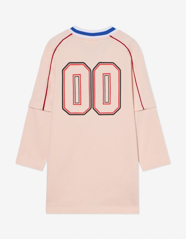 Girls Soccer Track Double Layer Dress in Pink