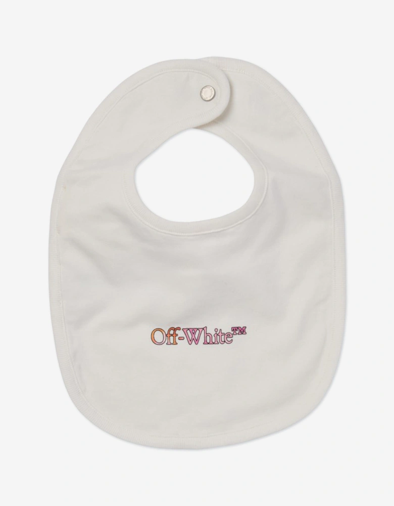 Baby Girls Bookish Watercolour Romper Set in White