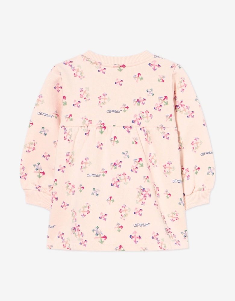 Baby Girls AOP Arrow Dress in Pink