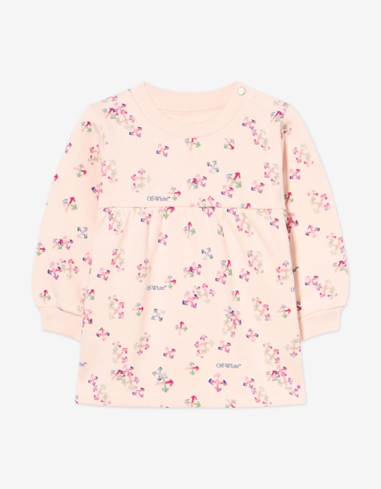 Baby Girls AOP Arrow Dress in Pink