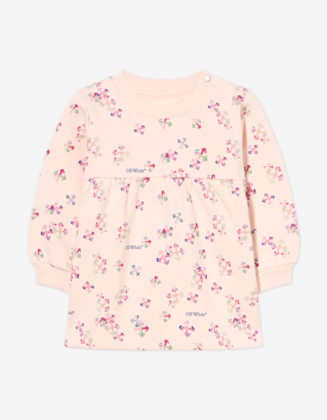 Baby Girls AOP Arrow Dress in Pink, 5 of 4