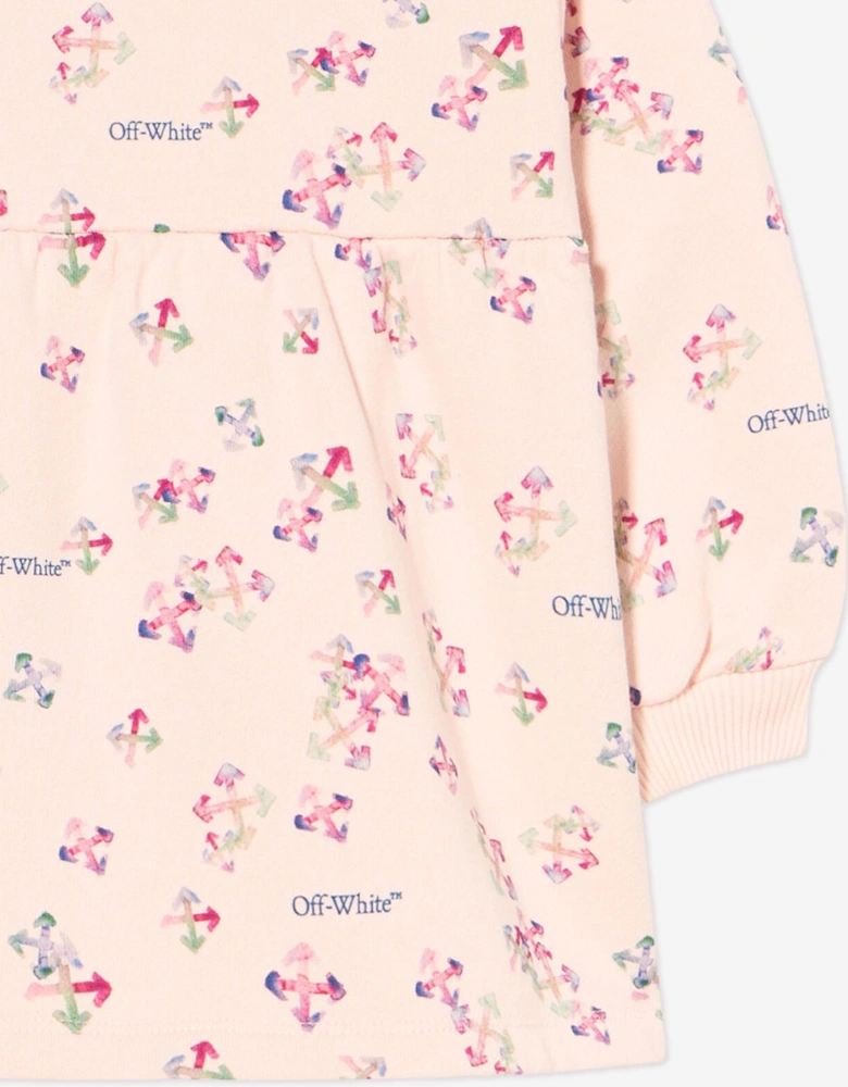 Baby Girls AOP Arrow Dress in Pink