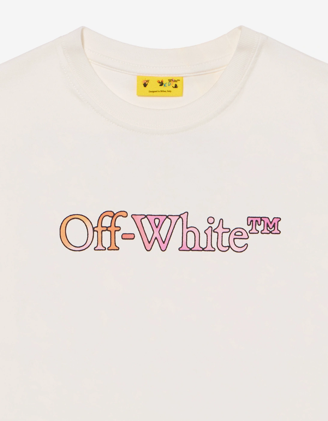 Girls Diagonal Watercolour T-Shirt in White