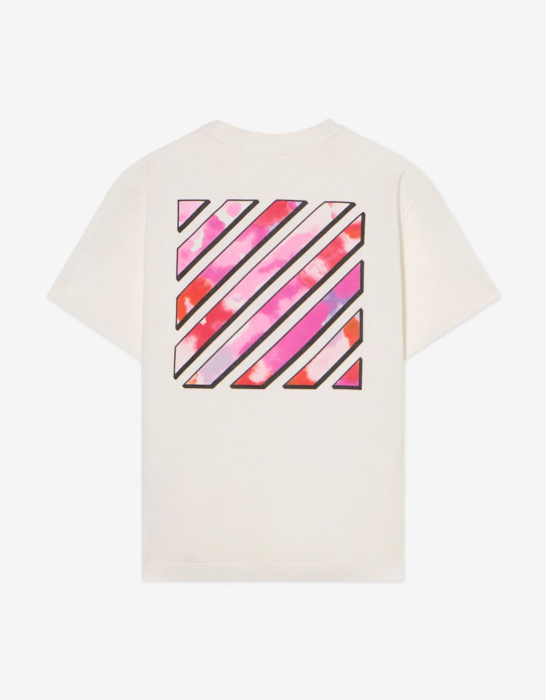 Girls Diagonal Watercolour T-Shirt in White