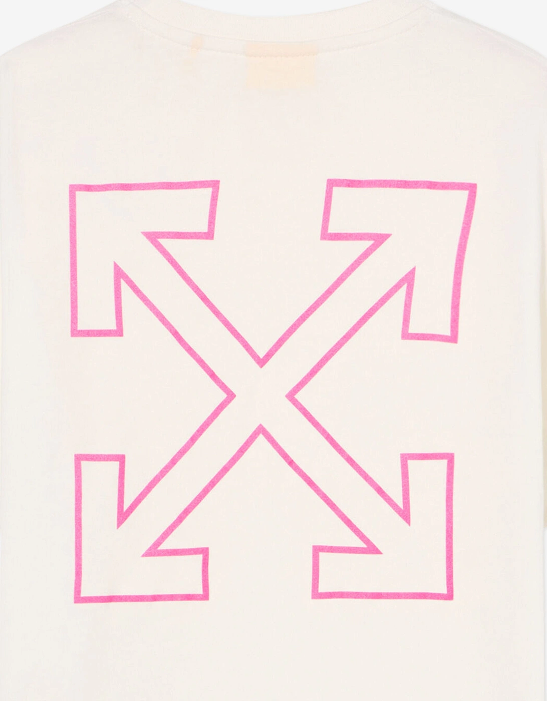 Girls Arrow Outline Flock T-Shirt in White