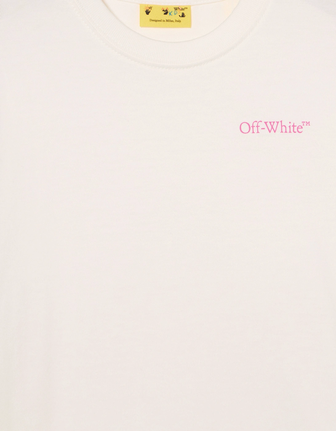 Girls Arrow Outline Flock T-Shirt in White