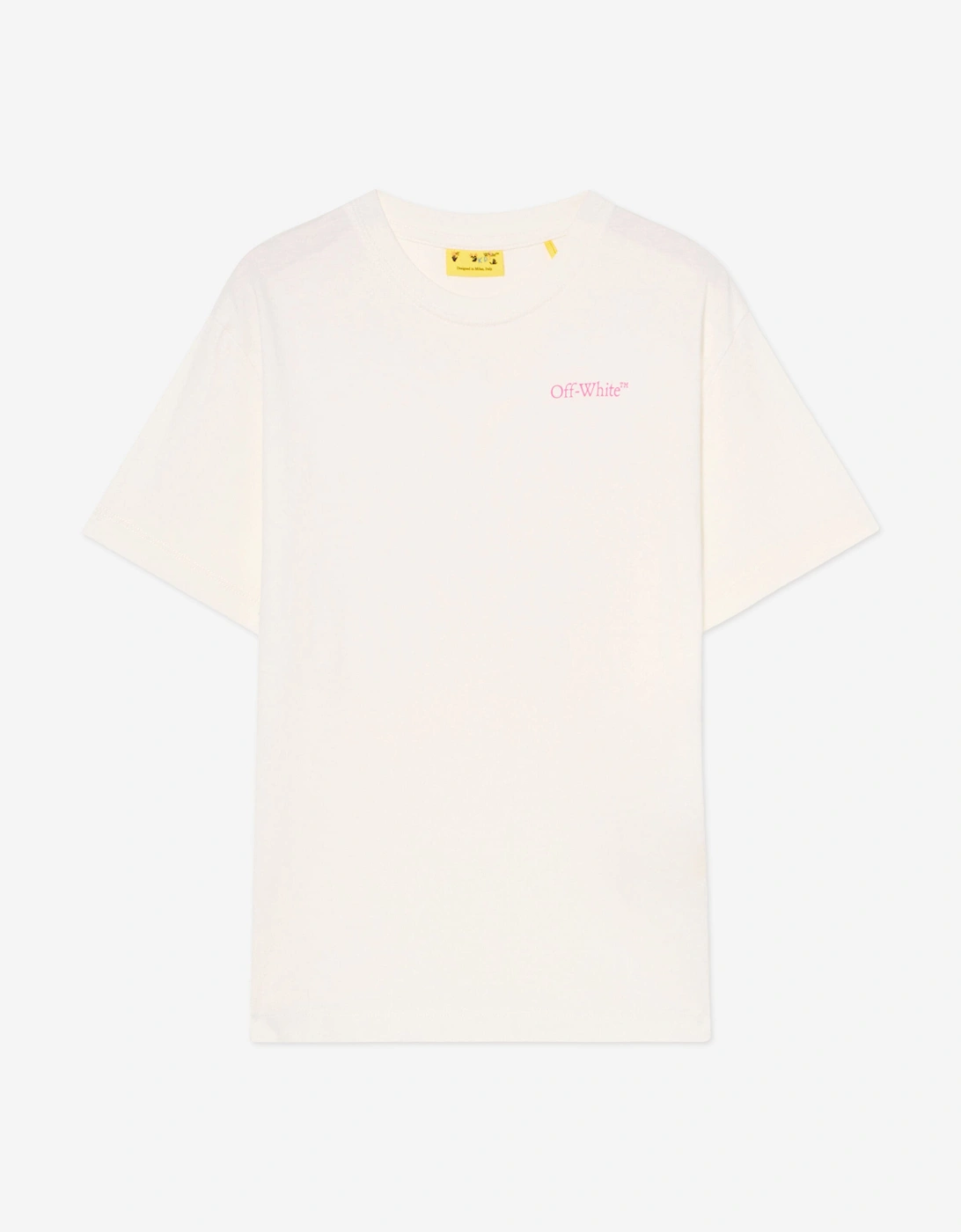 Girls Arrow Outline Flock T-Shirt in White, 5 of 4