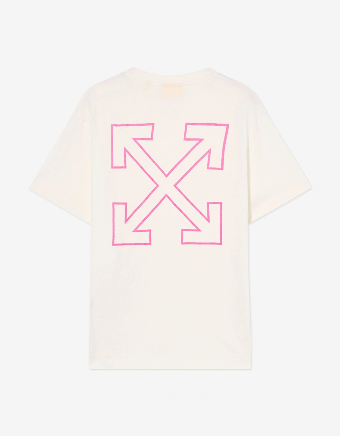 Girls Arrow Outline Flock T-Shirt in White