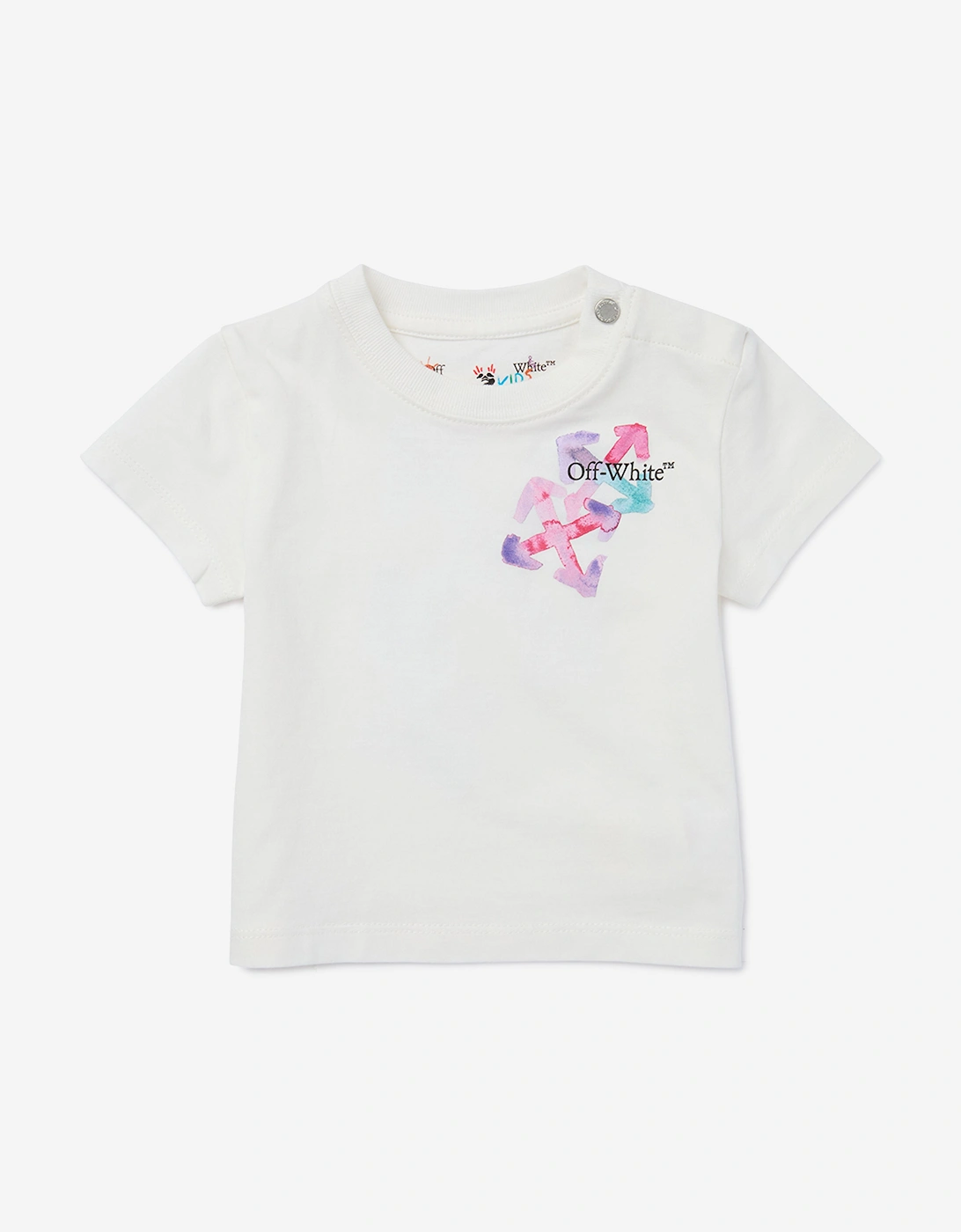 Baby Girls Arrow Watercolour T-Shirt in White, 5 of 4