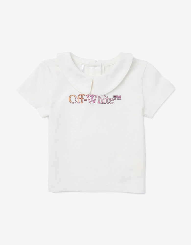 Baby Girls Bookish Watercolour T-Shirt in White