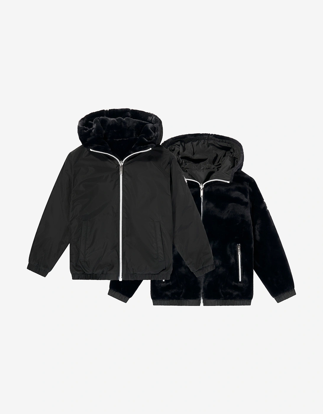 Kids Simcoe Reversible Bunny Jacket in Black, 6 of 5