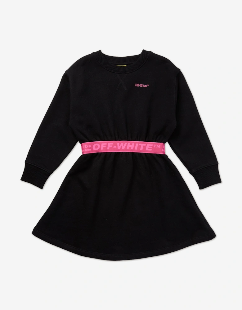 Girls Logo Industrial Dress in Black