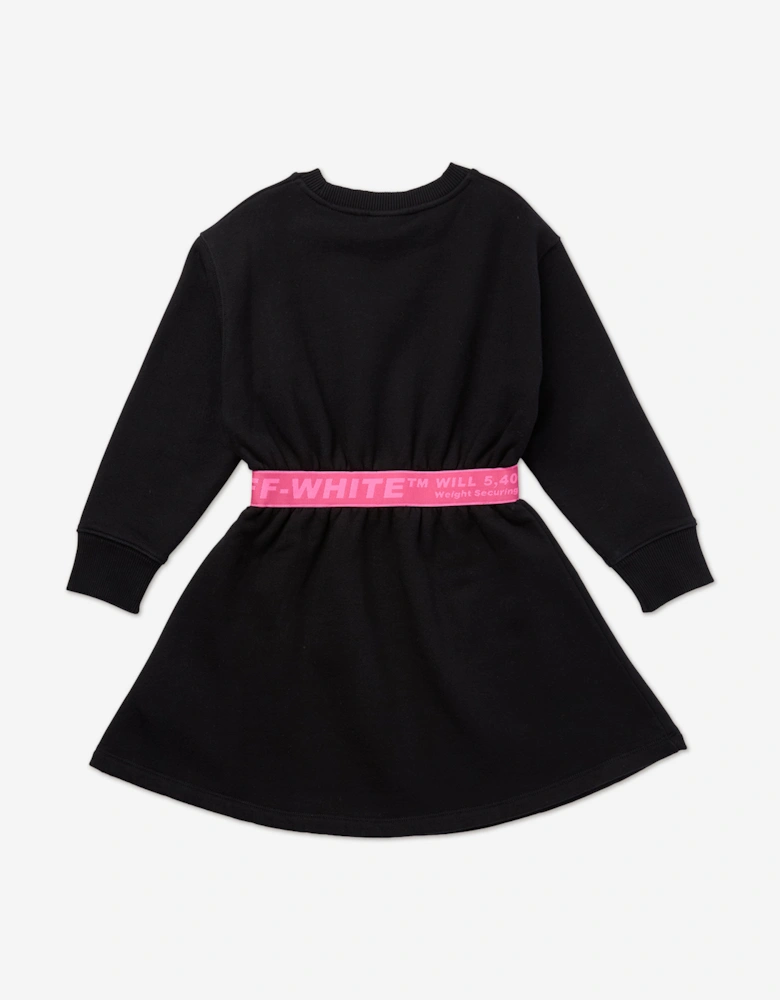 Girls Logo Industrial Dress in Black