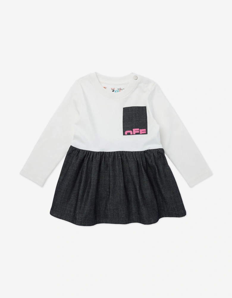Baby Girls Type Logo Dress in Navy