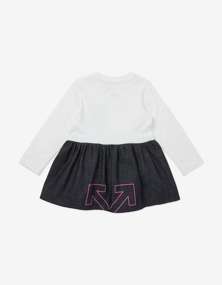 Baby Girls Type Logo Dress in Navy