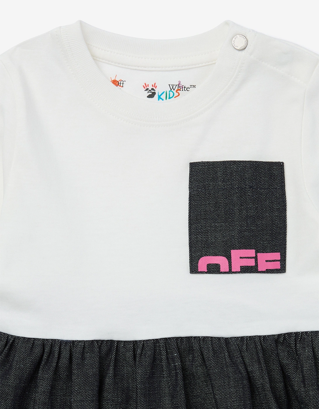 Baby Girls Type Logo Dress in Navy