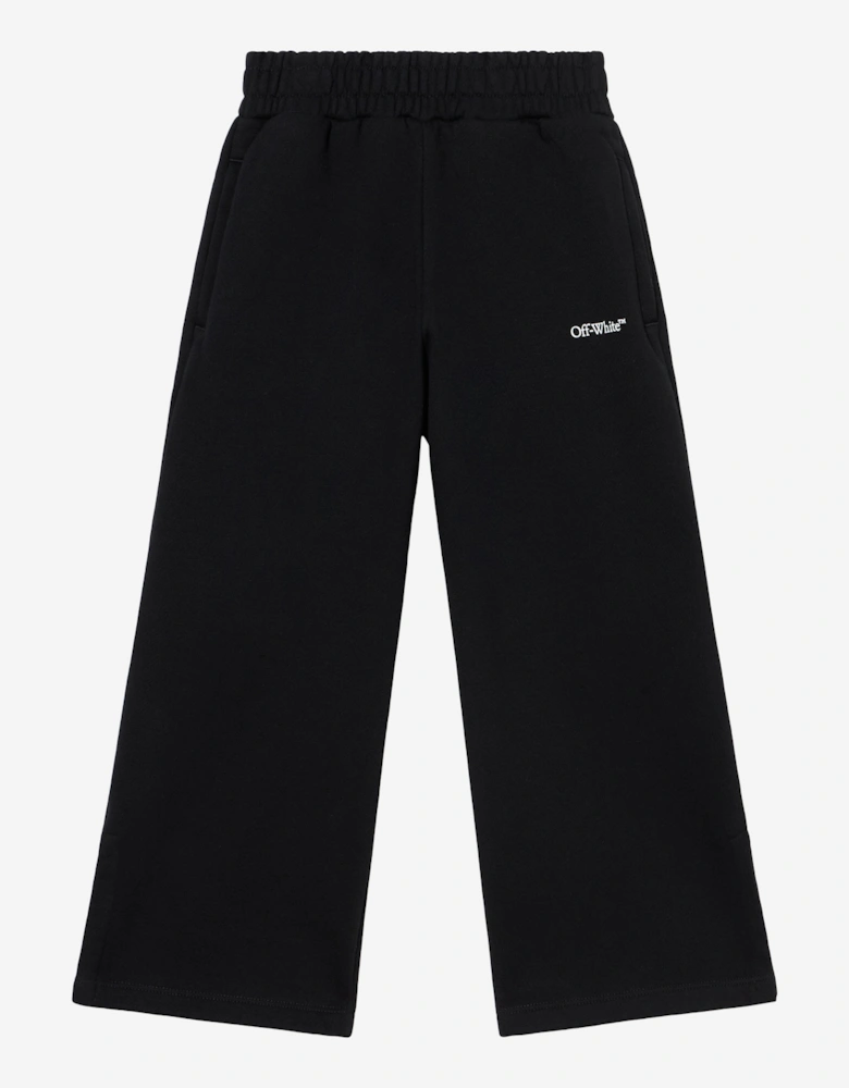 Girls Bookish Wide Leg Joggers in Black