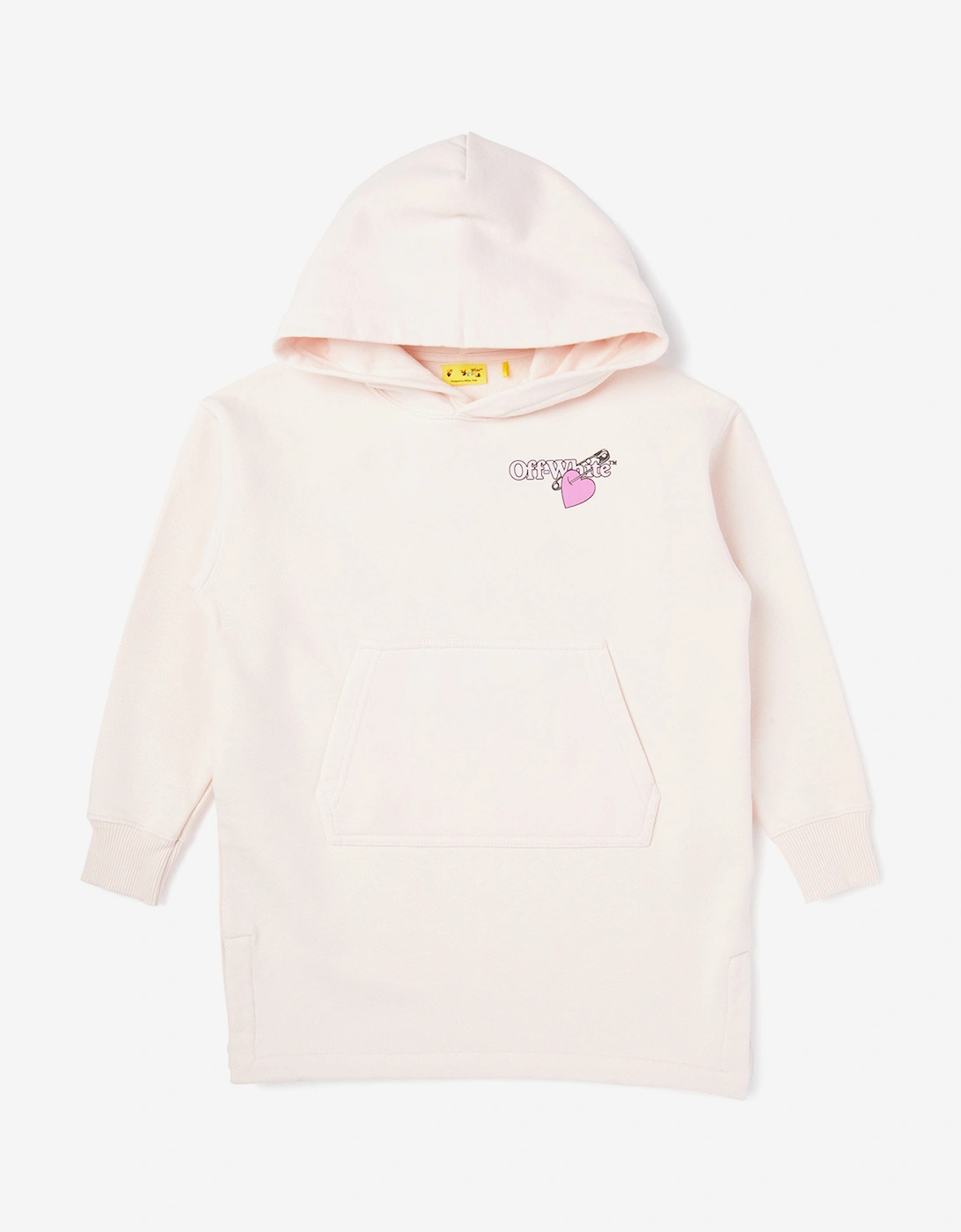 Girls Diagonal Pop Heart Hoodie Dress in Pink, 5 of 4