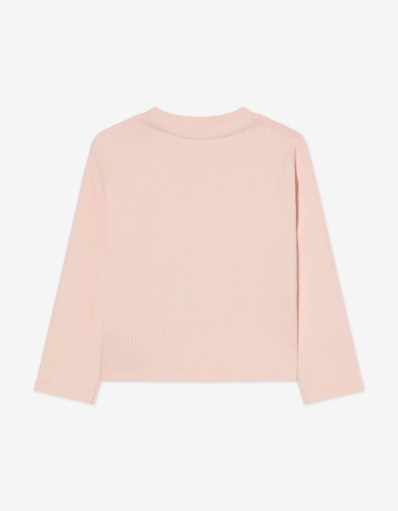 Baby Girls Off Stamp Long Sleeve T-Shirt in Pink