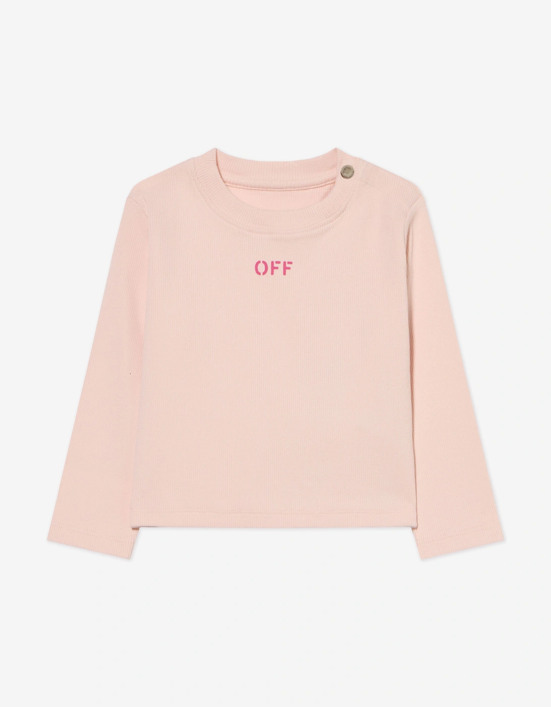 Baby Girls Off Stamp Long Sleeve T-Shirt in Pink, 4 of 3