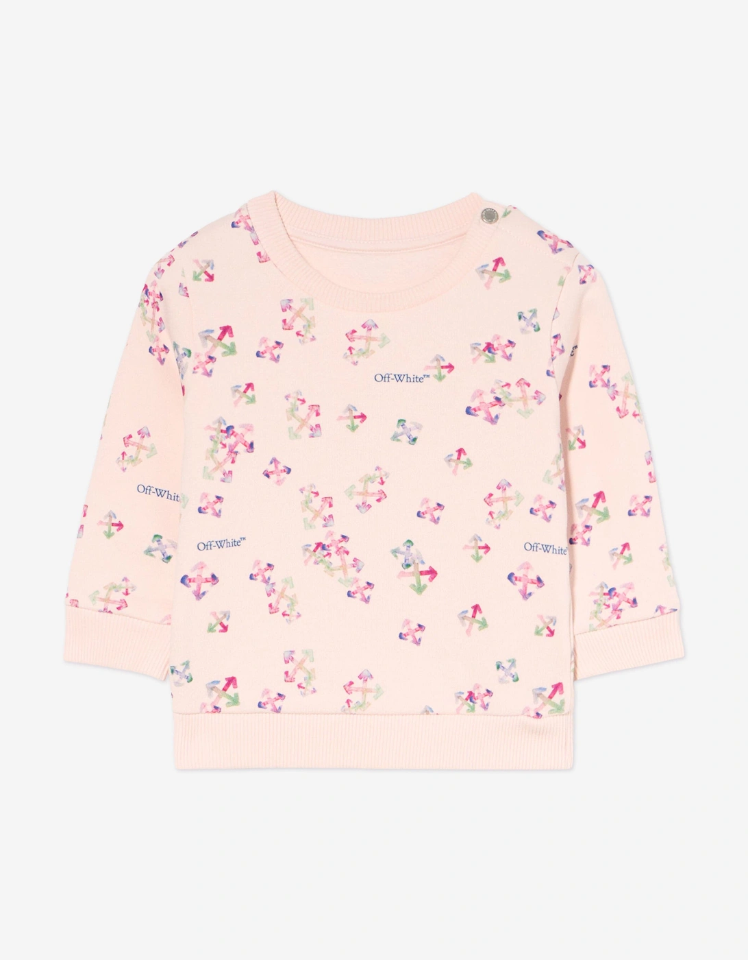 Baby Girls AOP Arrow Sweatshirt in Pink, 5 of 4