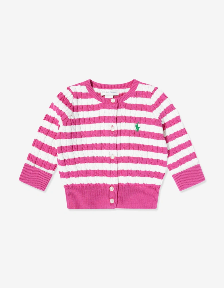 Baby Girls Cardigan and Pants Set in Pink