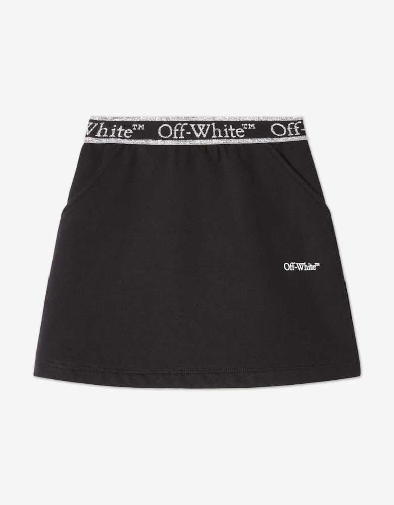 Girls Bookish Logoband Skirt in Black