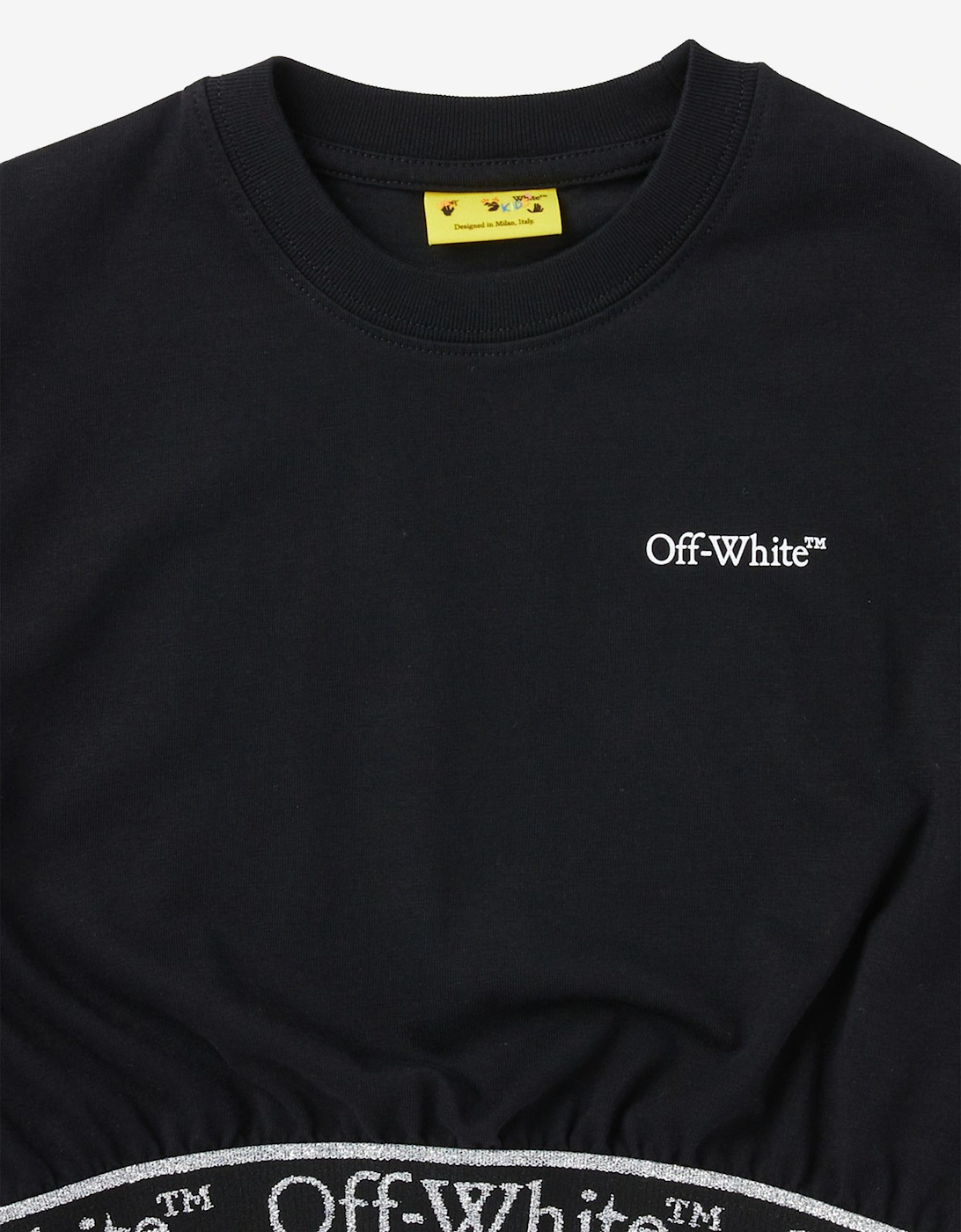 Girls Bookish Logoband Crop Top in Black