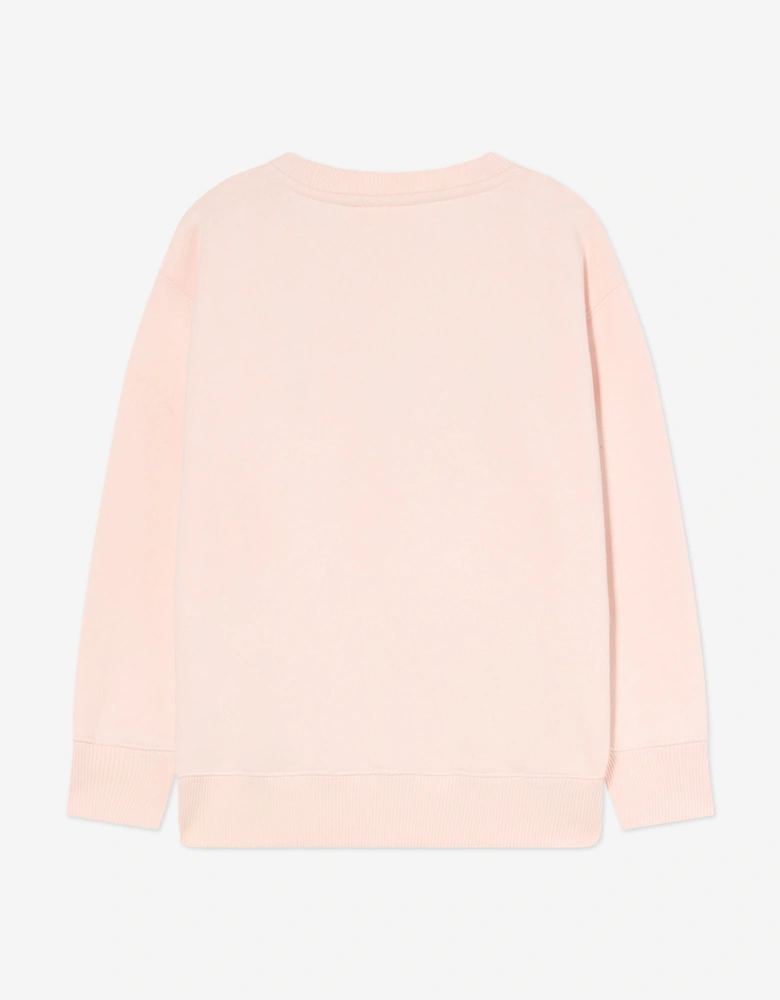 Girls Big Bookish Puff Sweatshirt in Pink