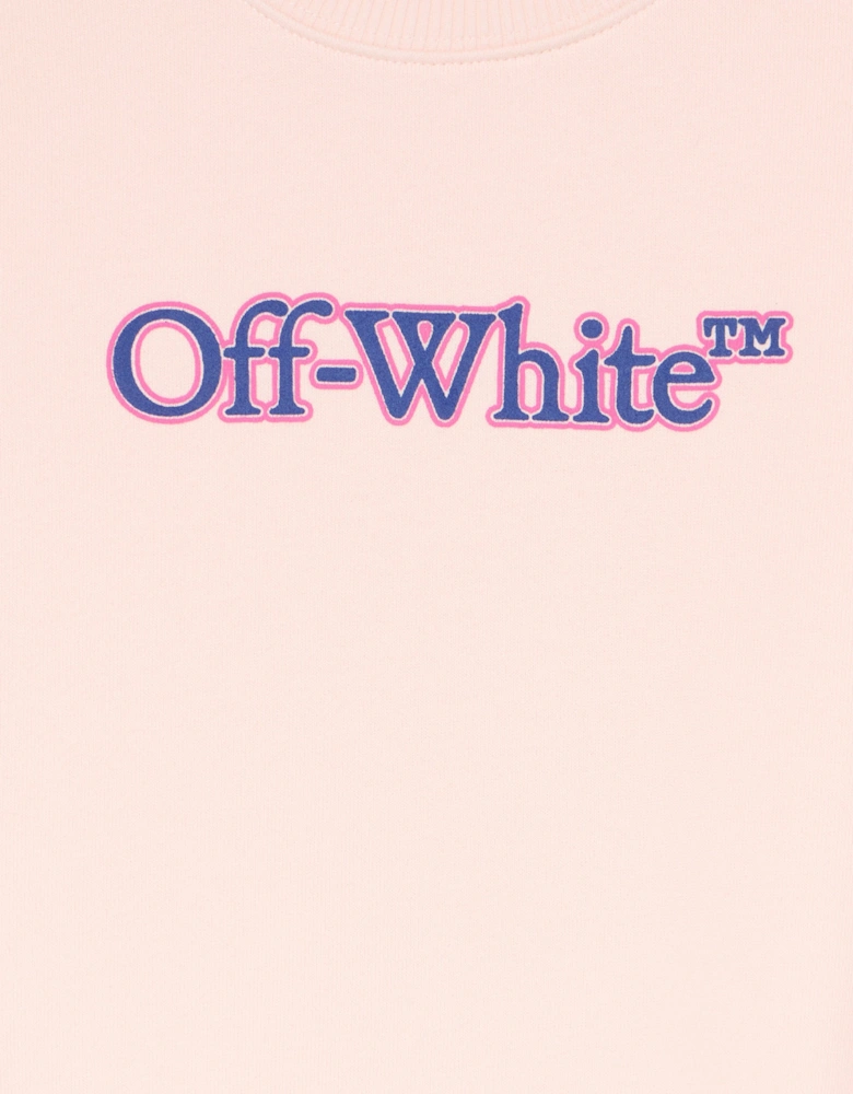 Girls Big Bookish Puff Sweatshirt in Pink